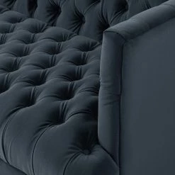 Jack & Alice Canapé Mindarie (3 places) - Velours - Bleu foncé -Canapés Soldes Magasin 1000180887 201021 14381100015 DETAILS P000000001000180887