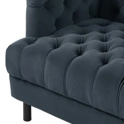 Jack & Alice Canapé Mindarie (3 places) - Velours - Bleu foncé -Canapés Soldes Magasin 1000180887 201021 14381100016 DETAILS P000000001000180887