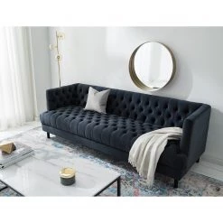 Jack & Alice Canapé Mindarie (3 places) - Velours - Bleu foncé -Canapés Soldes Magasin 1000180887 210202 11335500009 MOOD DETAILS P000000001000180887 mood