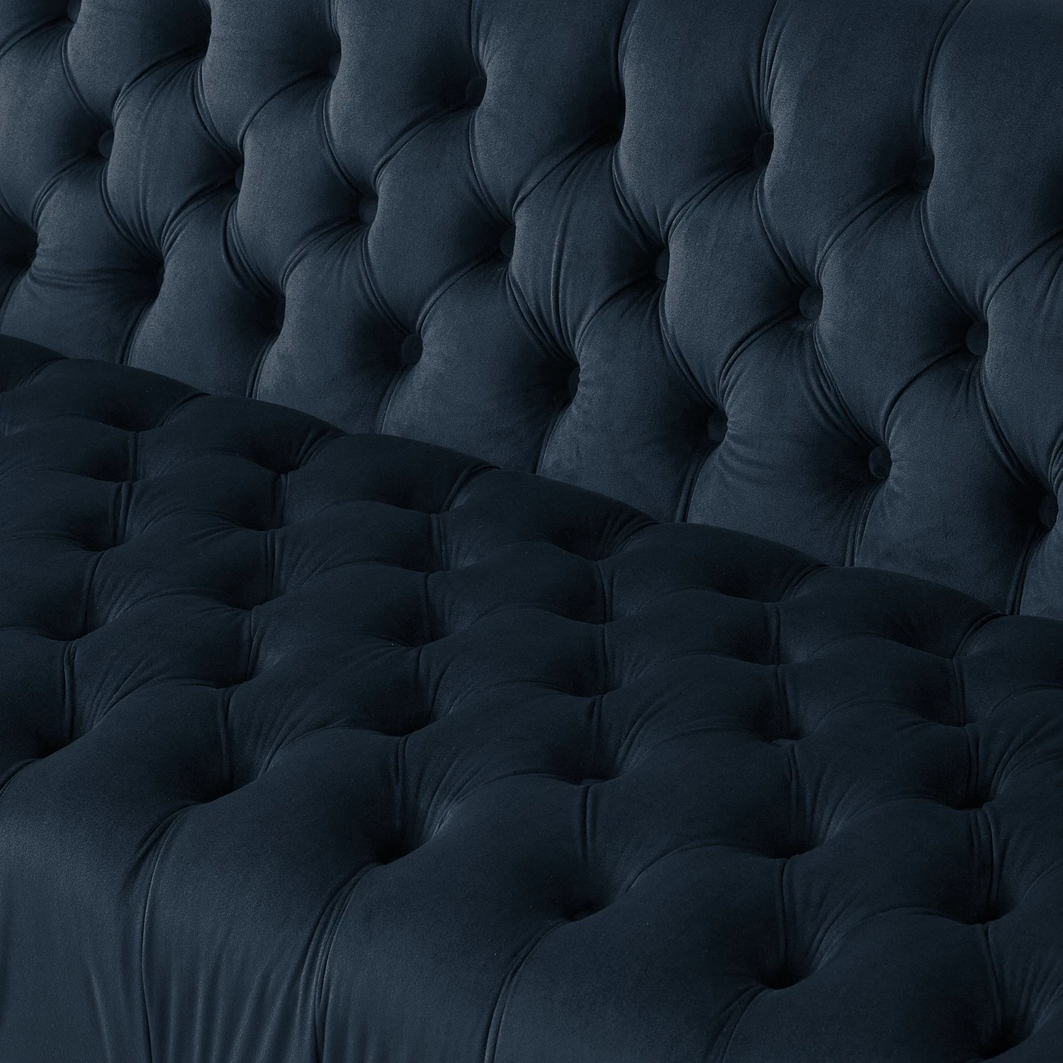 Jack & Alice Canapé Reynella II (3 places) - Velours - Bleu marine 8 Jack & Alice Canapé Reynella II (3 places) - Velours - Bleu marine – Image 8