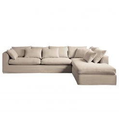 Maison Belfort Canapé d’angle Breves - Tissage à plat - Beige - Méridienne longue à droite (vue de face) -Canapés Soldes Magasin 1000181414 190911 09331101757 DETAILS P000000001000181414