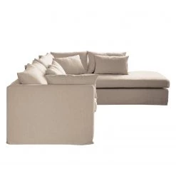 Maison Belfort Canapé d’angle Breves - Tissage à plat - Beige - Méridienne longue à droite (vue de face) -Canapés Soldes Magasin 1000181414 190911 09331101758 DETAILS P000000001000181414