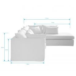 Maison Belfort Canapé d’angle Breves - Tissage à plat - Beige - Méridienne longue à droite (vue de face) -Canapés Soldes Magasin 1000181414 190911 09331101766 SKETCH DETAILS P000000001000181414 sketch