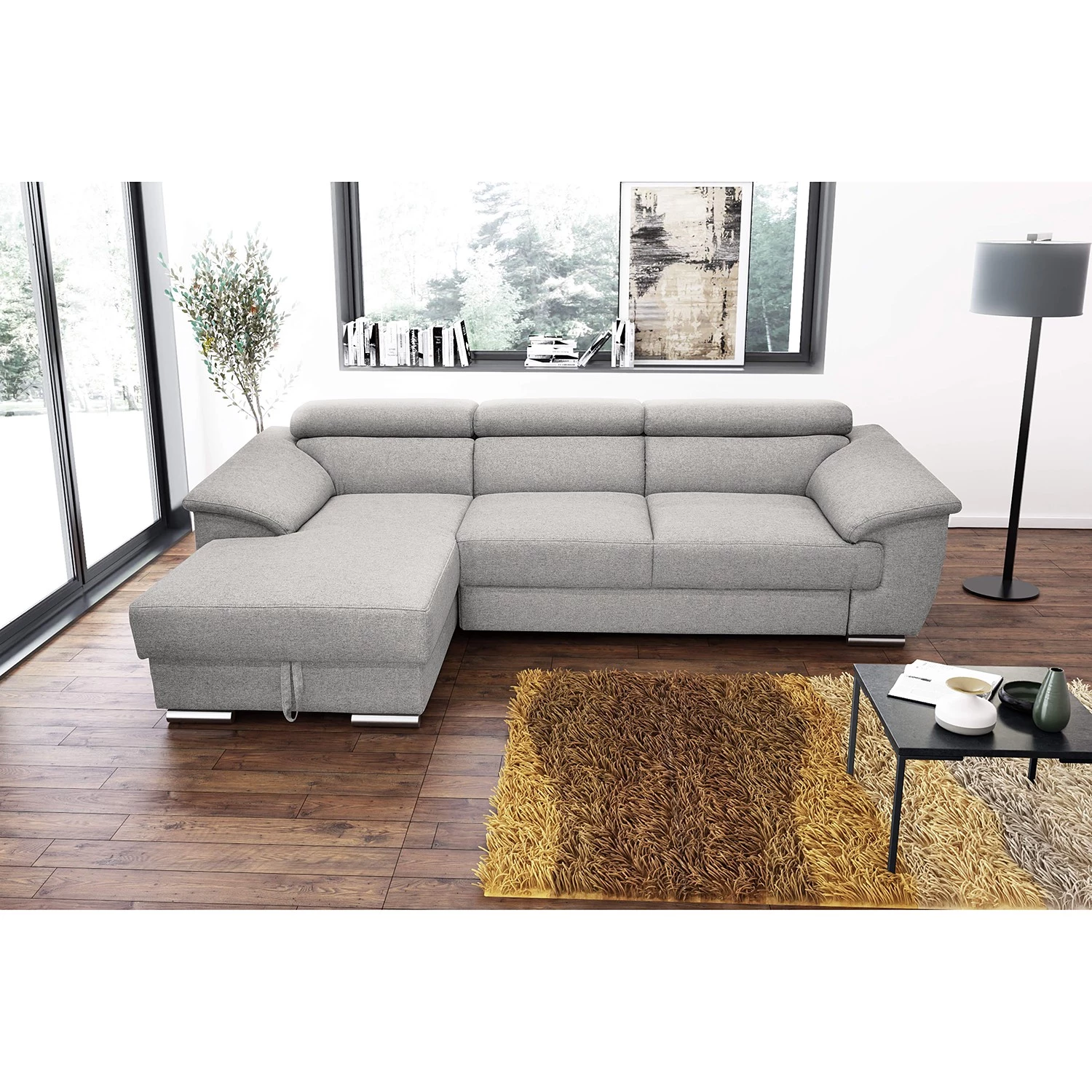 Fredriks Canapé d’angle Swain - Tissu - Gris clair - Méridienne courte à gauche (vue de face) - Sans fonction 2 Fredriks Canapé d’angle Swain - Tissu - Gris clair - Méridienne courte à gauche (vue de face) - Sans fonction – Image 2