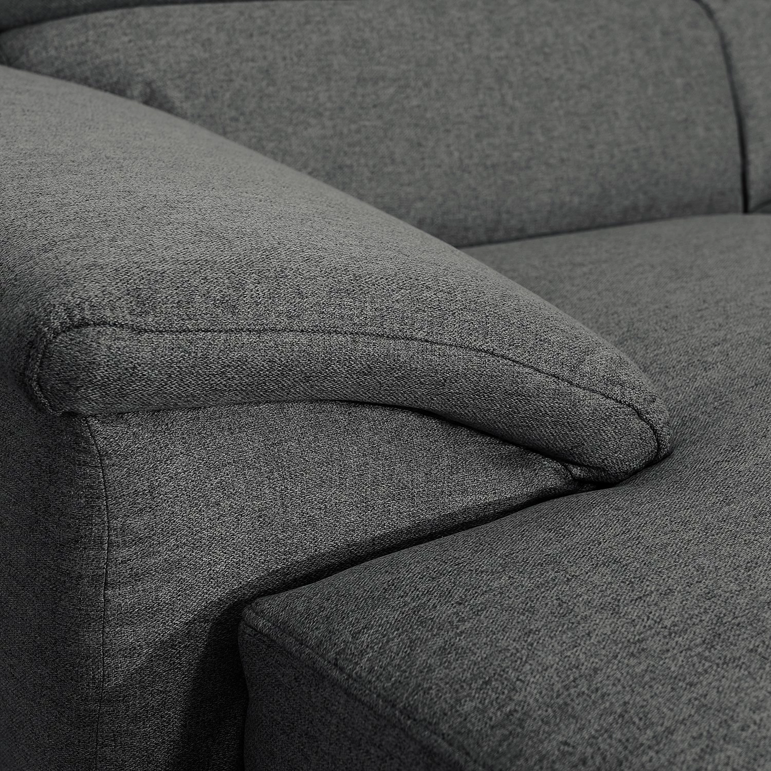 Modoform Canapé panoramique Swain - Tissu - Anthracite - Méridienne courte à gauche (vue de face) - Avec fonction couchage 11 Modoform Canapé panoramique Swain - Tissu - Anthracite - Méridienne courte à gauche (vue de face) - Avec fonction couchage – Image 11