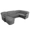 Modoform Canapé panoramique Wells - Tissage à plat - Gris - Méridienne courte à gauche / longue à droite (vue de face) - Sans fonction