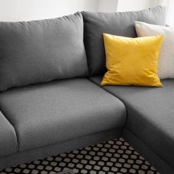 Fredriks Canapé d’angle Pratt - Tissu - Gris foncé - Méridienne courte à droite (vue de face) -Canapés Soldes Magasin 1000183796 210323 15250001891 DETAILS P000000001000183796