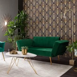 Jack & Alice Canapé convertible Behram III - Velours - Vert foncé 42 Jack & Alice Canapé convertible Behram III - Velours - Vert foncé -Canapés Soldes Magasin 1000183953 200408 21120400004 DETAILS P000000001000183953