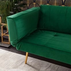 Jack & Alice Canapé convertible Behram III - Velours - Vert foncé 43 Jack & Alice Canapé convertible Behram III - Velours - Vert foncé -Canapés Soldes Magasin 1000183953 200408 21120500005 DETAILS P000000001000183953