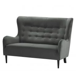 Norrwood Canapé Leke I (2 places) - Tissu - Microfibre Sela: Gris foncé