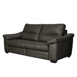 Modoform Canapé Lamexa I (2 places) - Cuir véritable - Gris foncé - Sans fonction