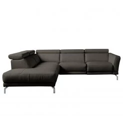 Loftscape Canapé d’angle Lebel - Cuir véritable - Gris foncé - Méridienne longue à gauche (vue de face) - Fonction relaxation -Canapés Soldes Magasin 1000185429 190917 17072901187 DETAILS P000000001000185429