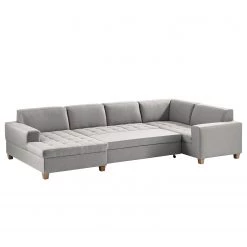 Ars Natura Canapé panoramique Roblin I - Tissu - Gris clair - Méridienne courte à gauche (vue de face) - Fonction couchage - Coffre de lit -Canapés Soldes Magasin 1000186847 210323 15271402239 DETAILS P000000001000186847