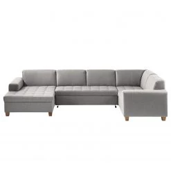 Ars Natura Canapé panoramique Roblin I - Tissu - Gris clair - Méridienne courte à gauche (vue de face) - Fonction couchage - Coffre de lit -Canapés Soldes Magasin 1000186847 210323 15271502241 DETAILS P000000001000186847