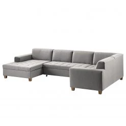 Ars Natura Canapé panoramique Roblin I - Tissu - Gris clair - Méridienne courte à gauche (vue de face) - Fonction couchage - Coffre de lit -Canapés Soldes Magasin 1000186847 210323 15271702244 DETAILS P000000001000186847