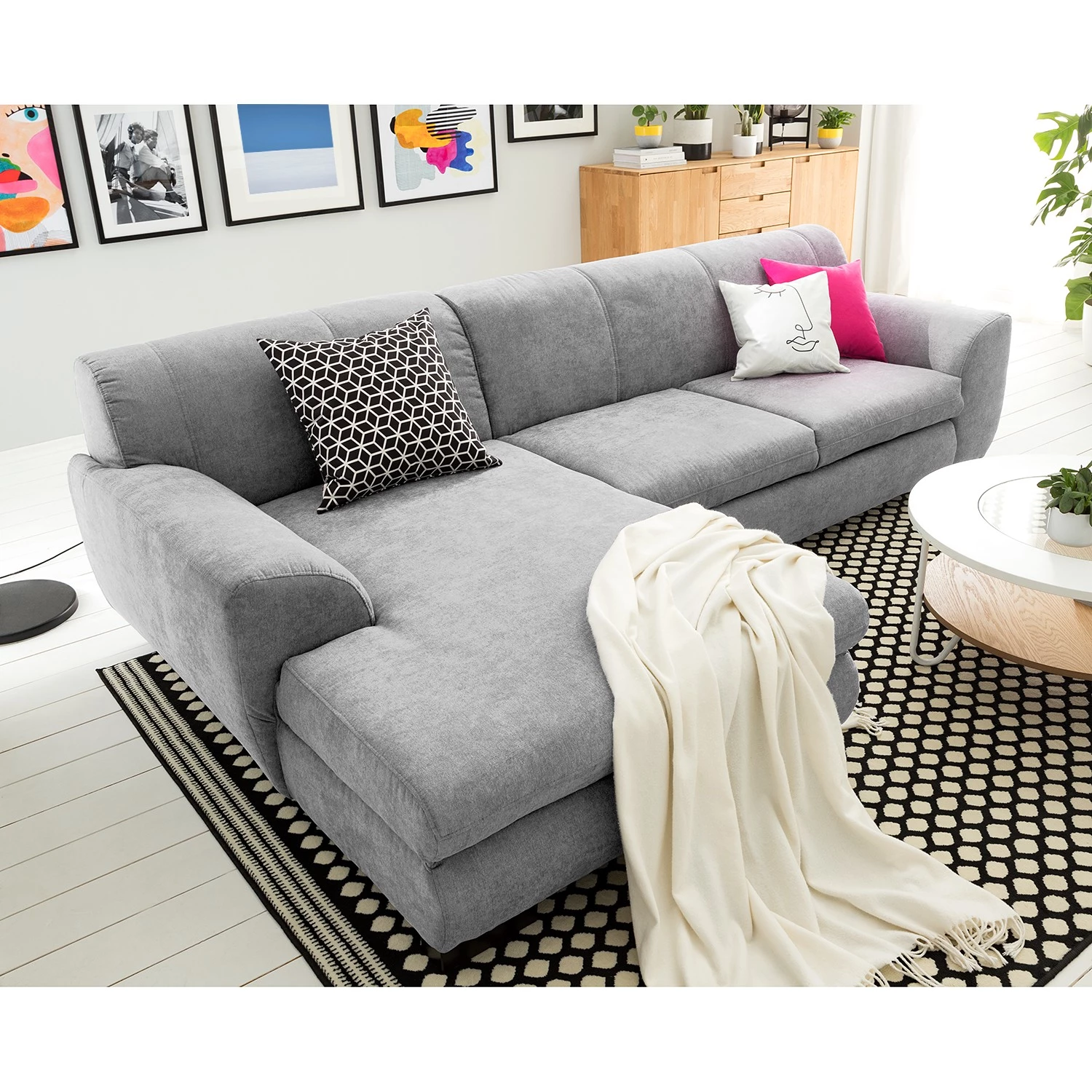 Loftscape Canapé d’angle Lefroy II - Tissu - Granit - Méridienne courte à gauche (vue de face) - Sans fonction 3 Loftscape Canapé d’angle Lefroy II - Tissu - Granit - Méridienne courte à gauche (vue de face) - Sans fonction – Image 3