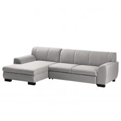 Loftscape Canapé d’angle Lefroy I - Tissu - Gris clair - Méridienne courte à gauche (vue de face) - Fonction couchage
