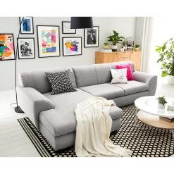 Loftscape Canapé d’angle Lefroy I - Tissu - Gris clair - Méridienne courte à gauche (vue de face) - Fonction couchage -Canapés Soldes Magasin 1000186899 200204 16352101272 DETAILS P000000001000186899