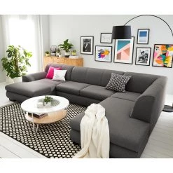 Loftscape Canapé panoramique Lefroy I - Tissage à plat - Gris foncé - Méridienne courte à gauche / longue à droite (vue de face) - Sans fonction -Canapés Soldes Magasin 1000186913 210323 15294202637 MOOD DETAILS P000000001000186913 mood