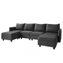 Fredriks Canapé panoramique Lavara - Tissu - Gris foncé