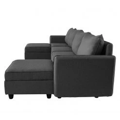 Fredriks Canapé panoramique Lavara - Tissu - Gris foncé -Canapés Soldes Magasin 1000189253 191017 09474300011 DETAILS P000000001000189253