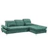 Fredriks Canapé d’angle Easton - Microfibre - Microfibre Ranu: Turquoise - Méridienne courte à droite (vue de face)