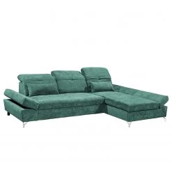 Fredriks Canapé d’angle Easton - Microfibre - Microfibre Ranu: Turquoise - Méridienne courte à droite (vue de face)