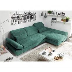 Fredriks Canapé d’angle Easton - Microfibre - Microfibre Ranu: Turquoise - Méridienne courte à droite (vue de face) -Canapés Soldes Magasin 1000189344 191031 16385000615 MOOD DETAILS P000000001000189344 mood