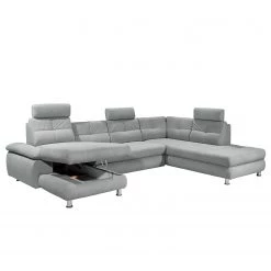 Fredriks Canapé panoramique Ordino - Tissu - Gris clair - Méridienne courte à gauche / longue à droite (vue de face) -Canapés Soldes Magasin 1000189388 191031 16401201047 DETAILS P000000001000189388