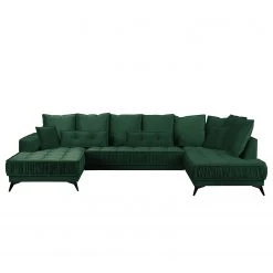 Jack & Alice Canapé panoramique Machado - Vert foncé - Méridienne courte à gauche / longue à droite (vue de face) -Canapés Soldes Magasin 1000189505 191011 18361400627 DETAILS P000000001000189505