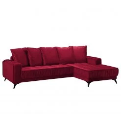 Jack & Alice Canapé d’angle Machado - Rouge - Méridienne courte à droite (vue de face)