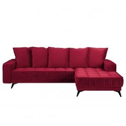 Jack & Alice Canapé d’angle Machado - Rouge - Méridienne courte à droite (vue de face) -Canapés Soldes Magasin 1000189522 191011 18363100780 DETAILS P000000001000189522