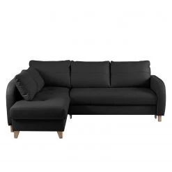 Loftscape Canapé d’angle Monserrat - Cuir véritable / Imitation cuir - Noir - Méridienne courte à gauche (vue de face) - Fonction couchage -Canapés Soldes Magasin 1000189567 191016 15024400080 DETAILS P000000001000189567