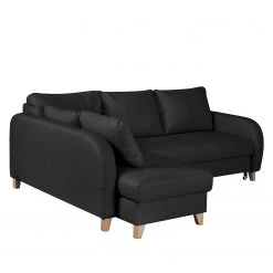 Loftscape Canapé d’angle Monserrat - Cuir véritable / Imitation cuir - Noir - Méridienne courte à gauche (vue de face) - Fonction couchage -Canapés Soldes Magasin 1000189567 191016 15024400081 DETAILS P000000001000189567