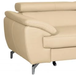 Loftscape Canapé d’angle Martinez - Cuir véritable / Imitation cuir - Beige chaud - Méridienne longue à droite (vue de face) - Fonction couchage - Coffre de lit -Canapés Soldes Magasin 1000189591 191016 15032600320 DETAILS P000000001000189591