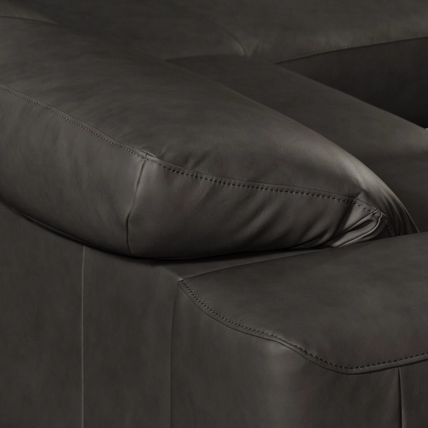 Loftscape Canapé d’angle Iglesia - Cuir véritable - Cuir Nadra: Noir - Méridienne courte à droite (vue de face) - Argenté - Hêtre 10 Loftscape Canapé d’angle Iglesia - Cuir véritable - Cuir Nadra: Noir - Méridienne courte à droite (vue de face) - Argenté - Hêtre – Image 10