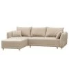 Norrwood Canapé d’angle Jardins - Tissu structuré - Beige - Méridienne courte à gauche (vue de face)