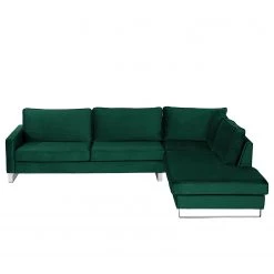 Loftscape Canapé d’angle Radon I - Velours Ravi: Vert vieilli - Méridienne longue à droite (vue de face) -Canapés Soldes Magasin 1000192304 191128 11122101550 DETAILS P000000001000192304