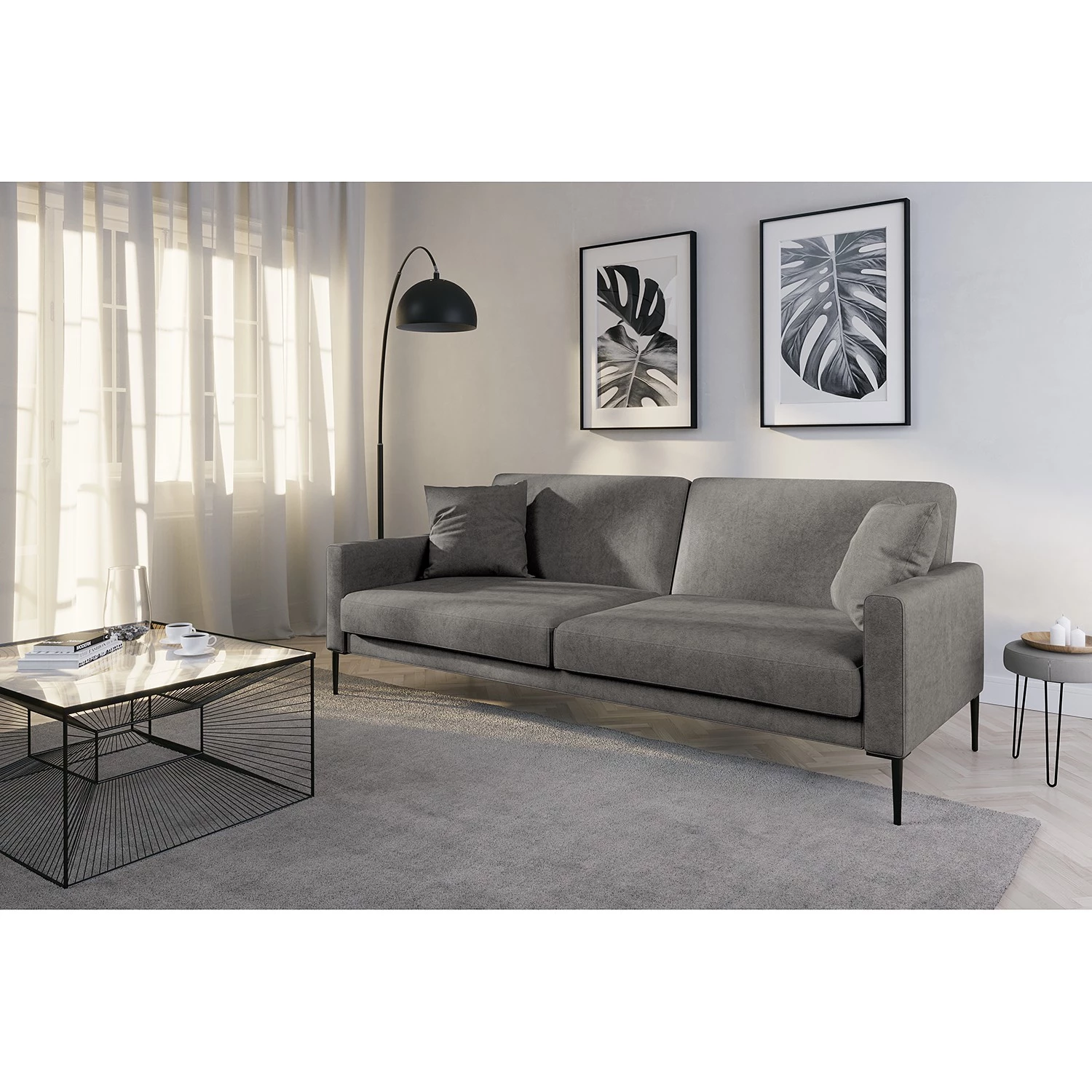 Norrwood Canapé convertible Sauvo I - Velours - Velours Ravi: Taupe 2 Norrwood Canapé convertible Sauvo I - Velours - Velours Ravi: Taupe – Image 2