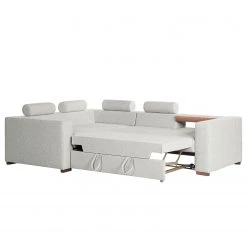 Loftscape Canapé d’angle Woodway II - Tissu - Galet - Méridienne longue à gauche (vue de face) - Plateau -Canapés Soldes Magasin 1000192983 191204 13434001682 DETAILS P000000001000192983