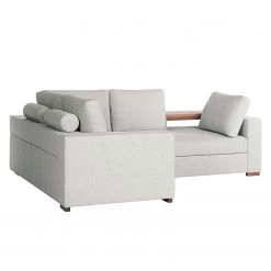 Loftscape Canapé d’angle Woodway II - Tissu - Galet - Méridienne longue à gauche (vue de face) - Plateau -Canapés Soldes Magasin 1000192983 191204 13434101687 DETAILS P000000001000192983