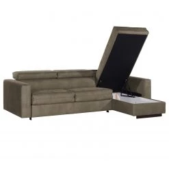 Loftscape Canapé d’angle Wissant I - Aspect cuir vieilli - Microfibre Bice: Marron foncé -Canapés Soldes Magasin 1000193002 191204 13435201950 DETAILS P000000001000193002