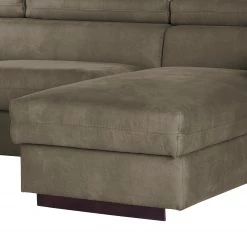 Loftscape Canapé d’angle Wissant I - Aspect cuir vieilli - Microfibre Bice: Marron foncé -Canapés Soldes Magasin 1000193002 191204 13435201962 DETAILS P000000001000193002