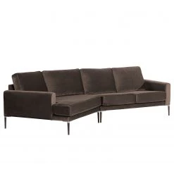 Norrwood Canapé d’angle Sauvo I - Velours - Velours Ravi: Marron - Méridienne courte à gauche (vue de face) -Canapés Soldes Magasin 1000193062 191204 13443202753 DETAILS P000000001000193062