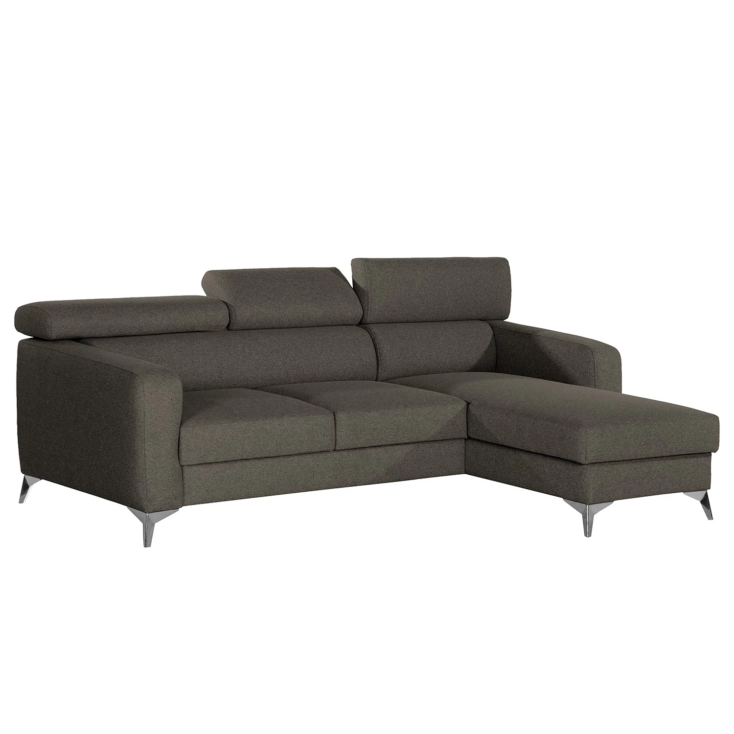 Loftscape Canapé d’angle Nonza I - Tissu - Gris foncé - Méridienne courte à droite (vue de face) 1 Loftscape Canapé d’angle Nonza I - Tissu - Gris foncé - Méridienne courte à droite (vue de face)