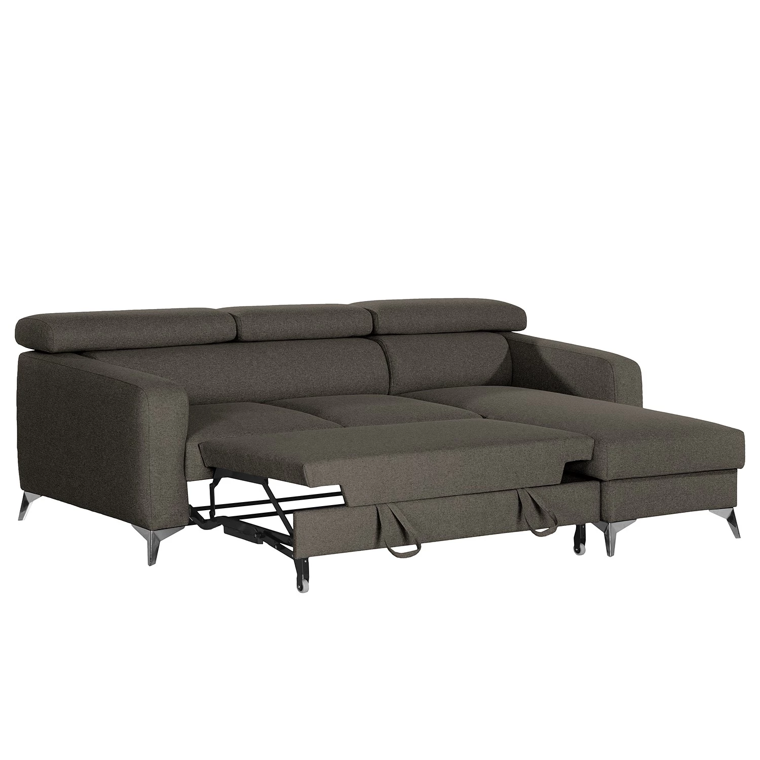 Loftscape Canapé d’angle Nonza I - Tissu - Gris foncé - Méridienne courte à droite (vue de face) 2 Loftscape Canapé d’angle Nonza I - Tissu - Gris foncé - Méridienne courte à droite (vue de face) – Image 2