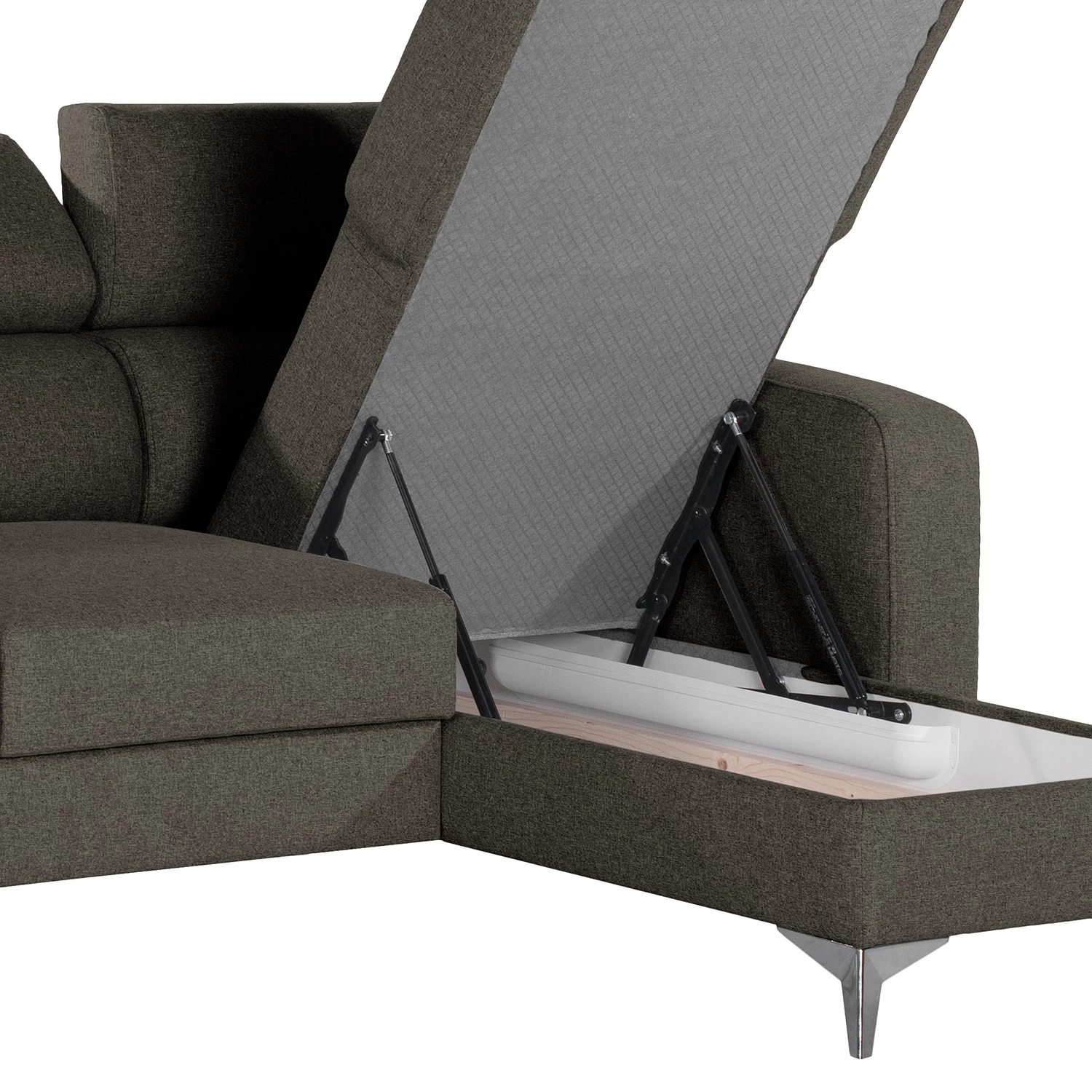 Loftscape Canapé d’angle Nonza I - Tissu - Gris foncé - Méridienne courte à droite (vue de face) 12 Loftscape Canapé d’angle Nonza I - Tissu - Gris foncé - Méridienne courte à droite (vue de face) – Image 12