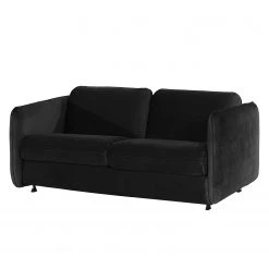 Norrwood Canapé convertible Kayla I - Velours - Velours Ravi: Noir