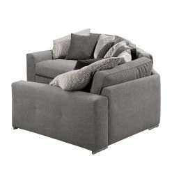 Maison Belfort Canapé d’angle Tahko - Microfibre / Tissu / Velours - Gris / Gris clair -Canapés Soldes Magasin 1000194142 191216 16234600158 DETAILS P000000001000194142