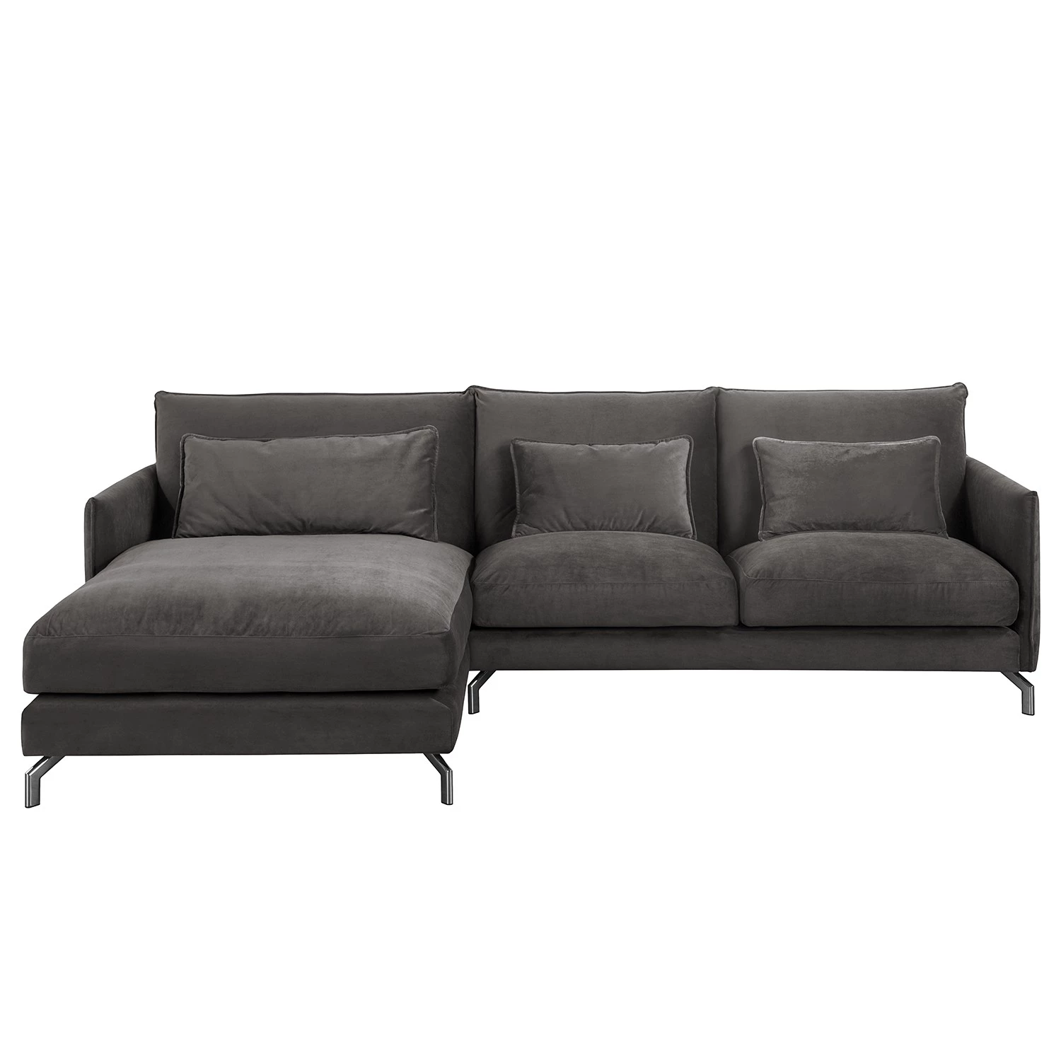 Fredriks Canapé d’angle Paimio - Velours - Gris - Méridienne courte à gauche (vue de face) 4 Fredriks Canapé d’angle Paimio - Velours - Gris - Méridienne courte à gauche (vue de face) – Image 4